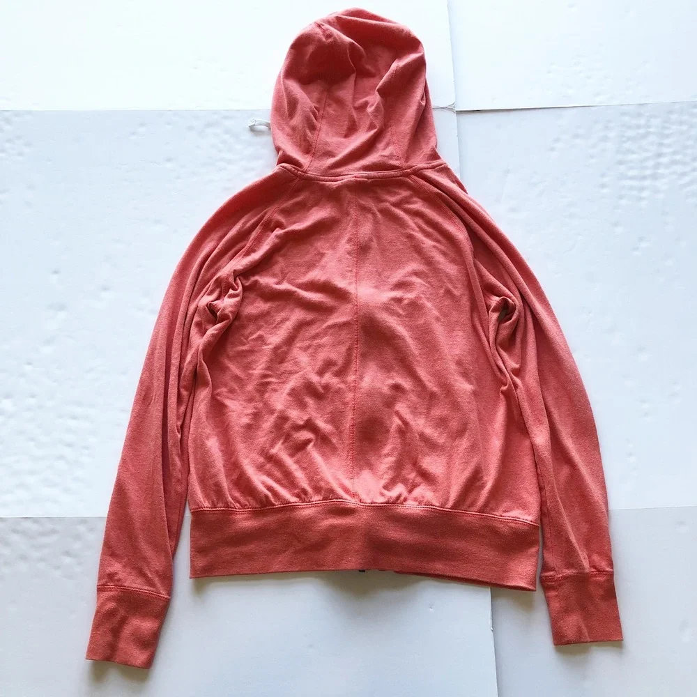 Nike Jacket Womens Medium NSW Gym Vintage Organic Cotton Full Zip Hoodie Orange